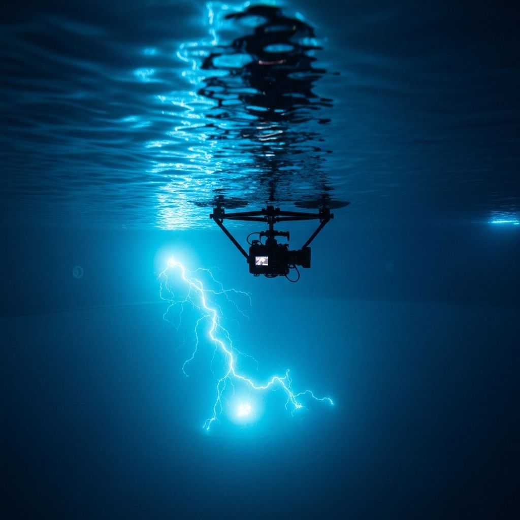 Swimming pool with underwater LED pacing lights